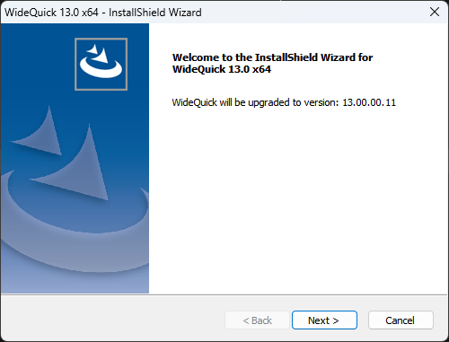 The welcome dialogue in the installation program for **WideQuick®**.