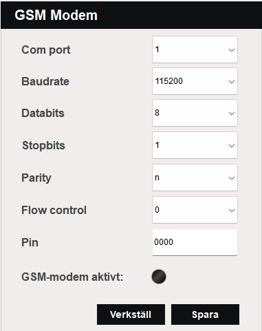 GSM Settings