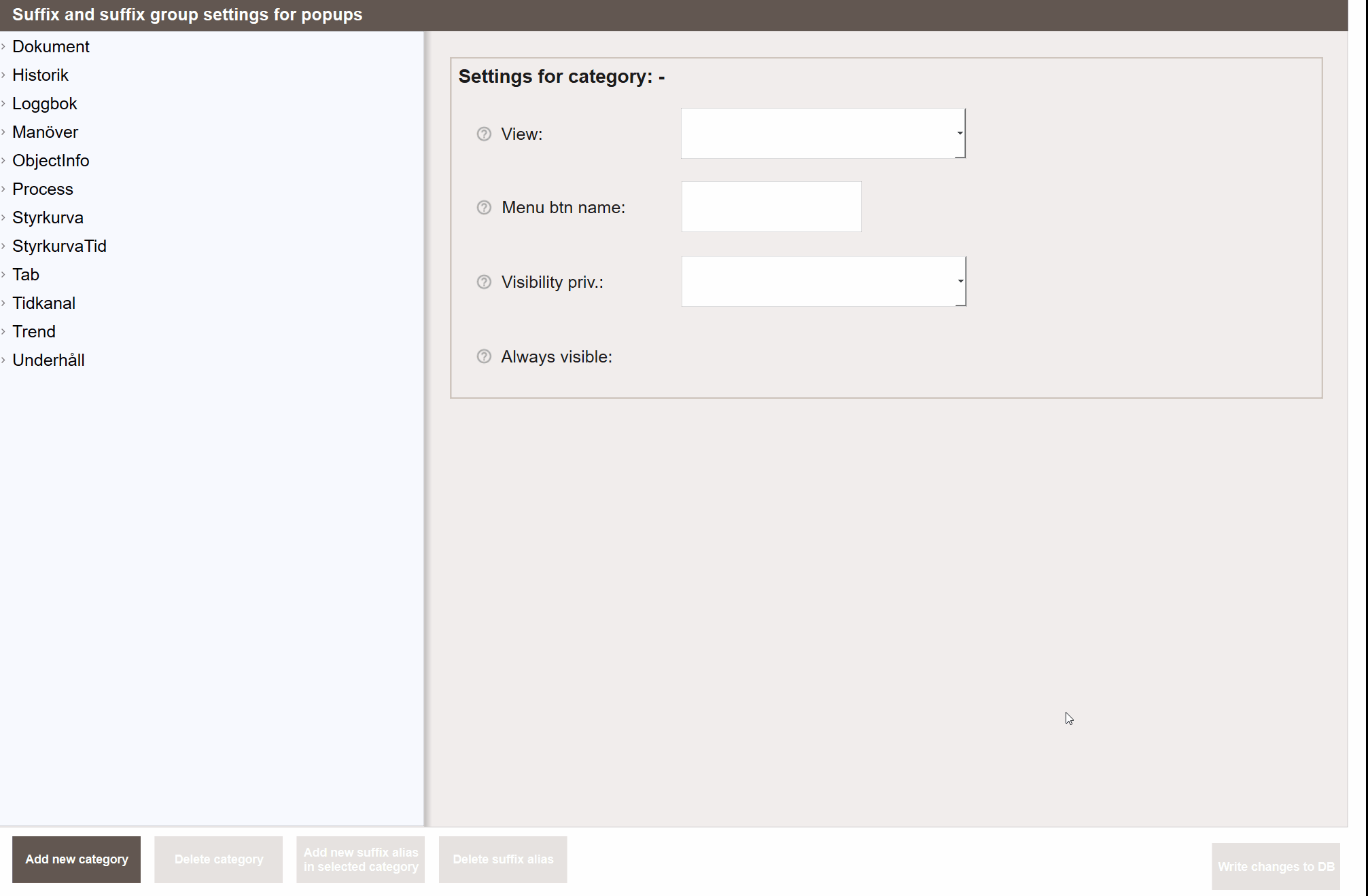 Adding category
