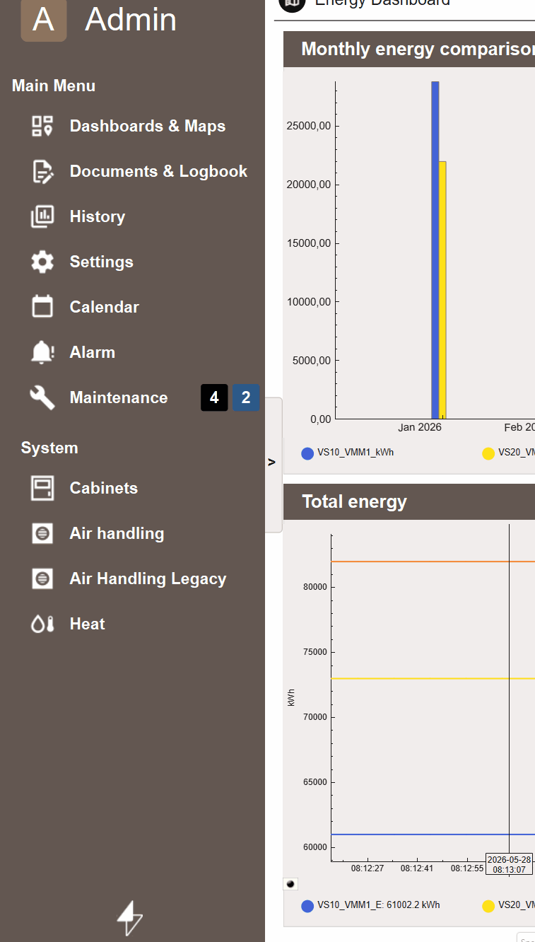 Navigation to settings