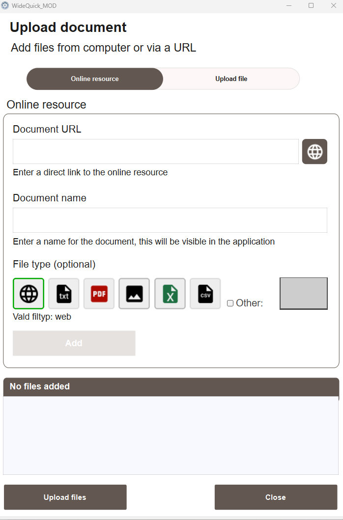 Online resource tab