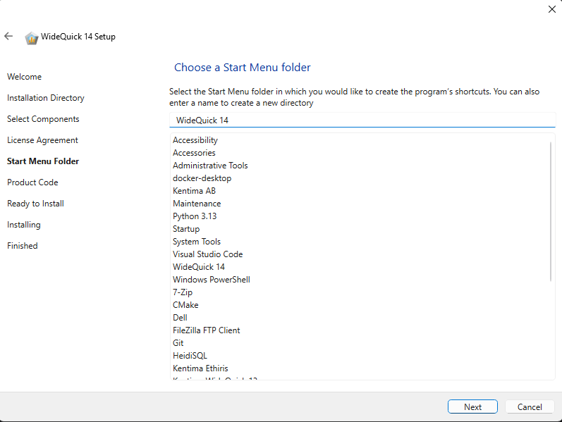 Start Menu Folder