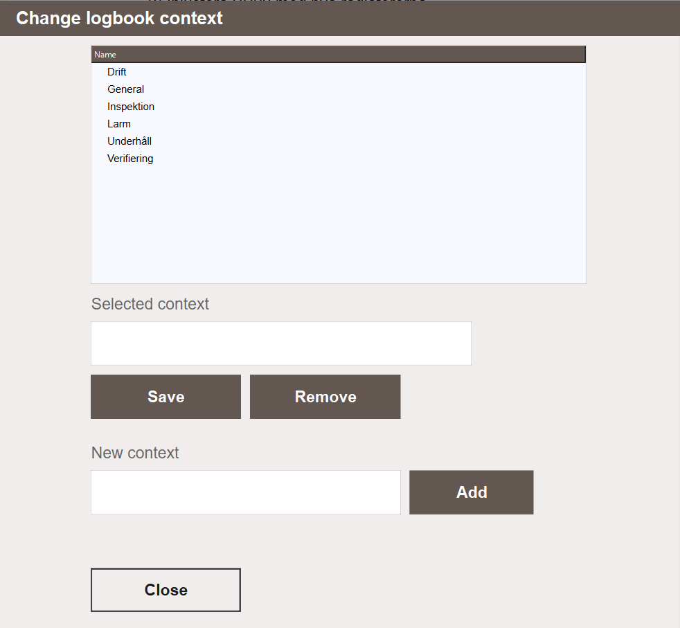 Context management view