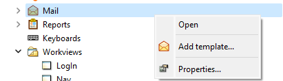 Mail properties dialog