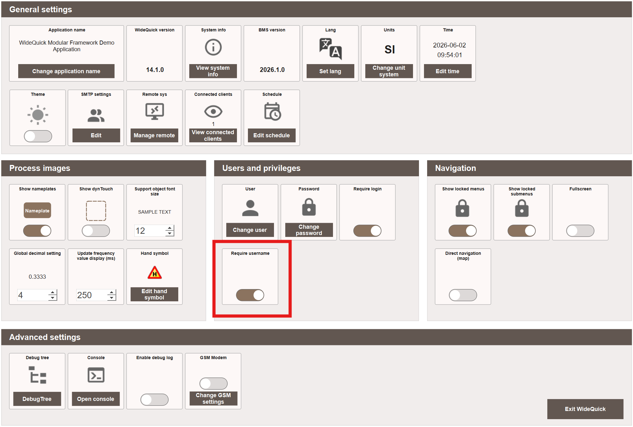 Require username setting