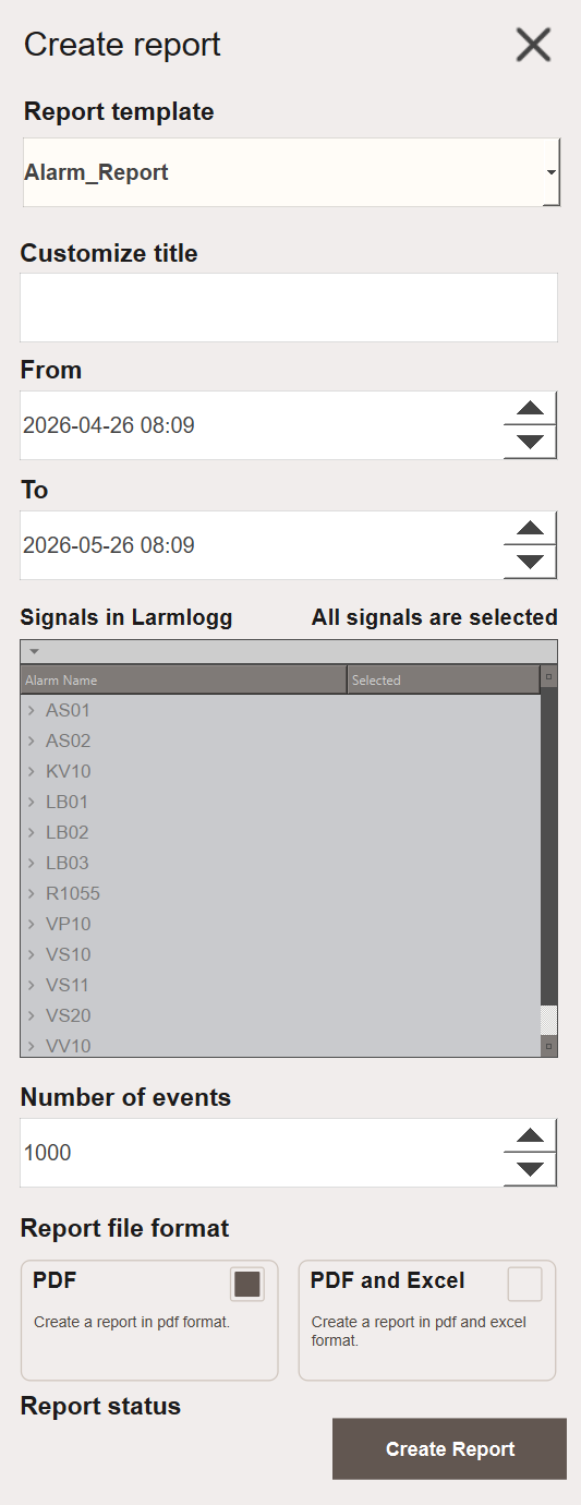 Alarm Report